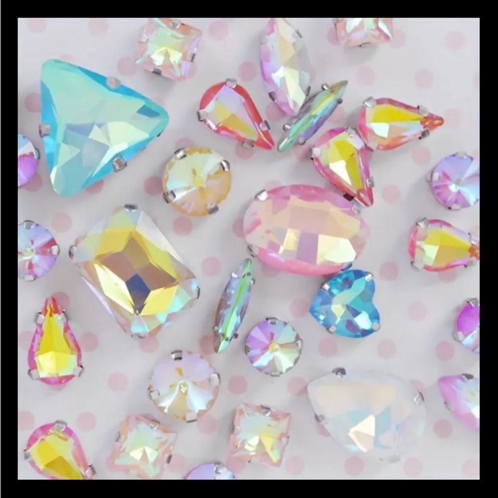 Pastel Decorative Iridescent Clear Rhinestones, DIY & Sewing, New